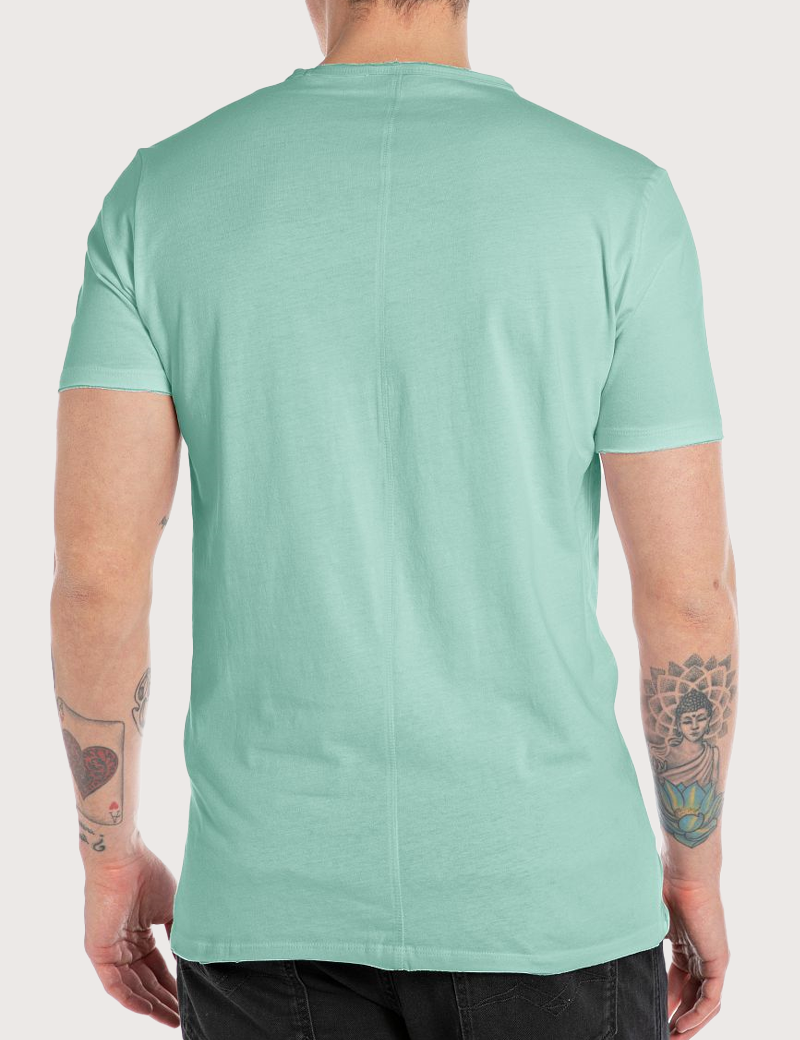 REPLAY T-SHIRT HOMME MANCHES COURTES COL ROND VERT JADE
