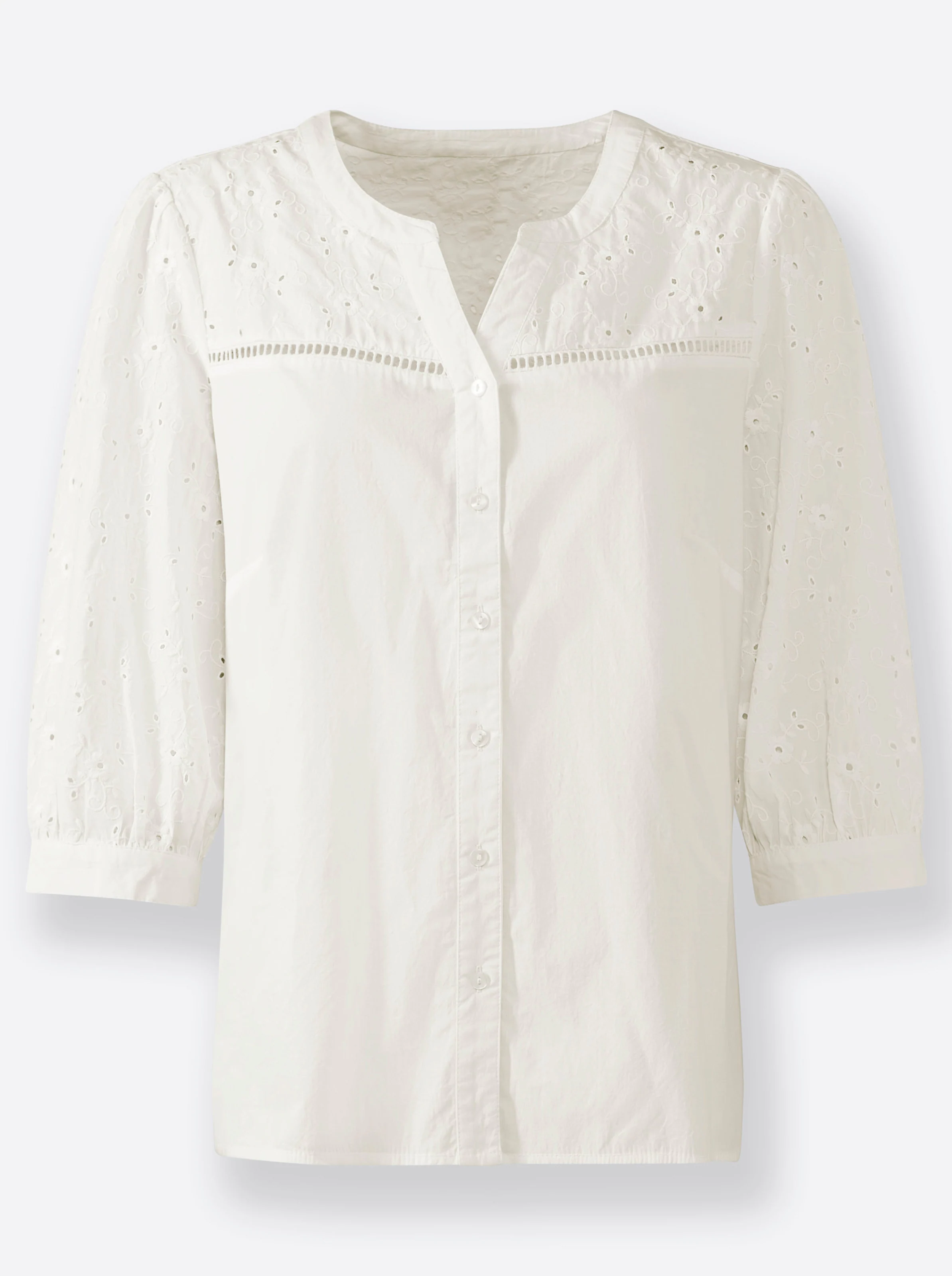 Bluse in ecru