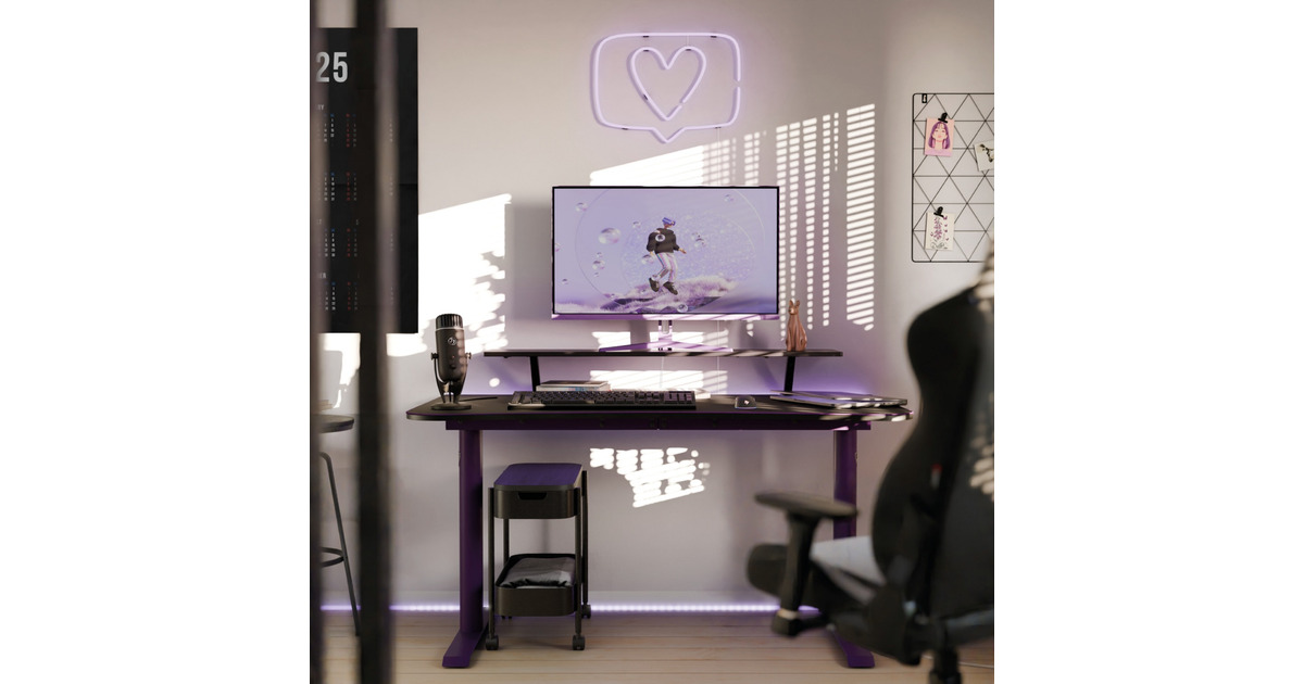 ArozziArena Medium Gaming Desk - Purple  (Paars)