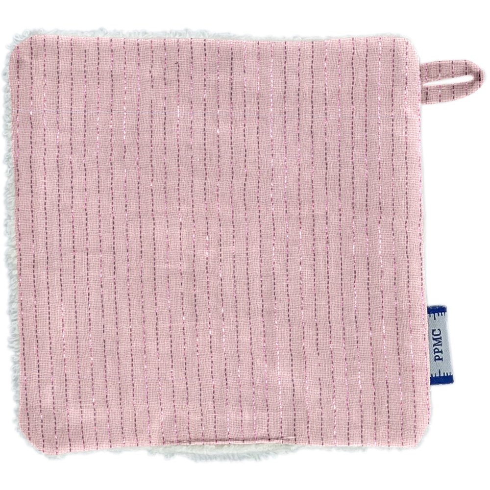 Carré Démaquillant Lavable Gaze Lurex Rose
