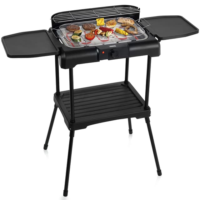 Elektrisk grill på aftageligt stativ med sidebord