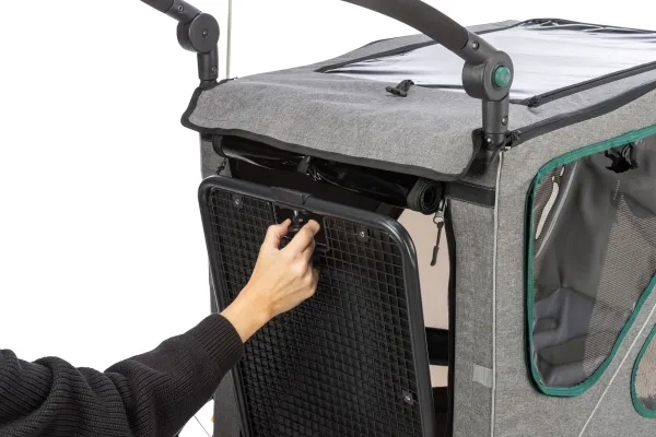 Trixie Bicycle trailer, S: 64 × 92 × 80/130 cm, grey/sage