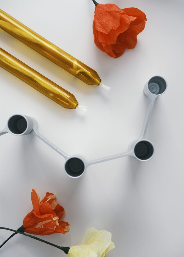 Studio About LINK, CANDLE HOLDER, POLISHED ALUMINIUM, 11060P 223