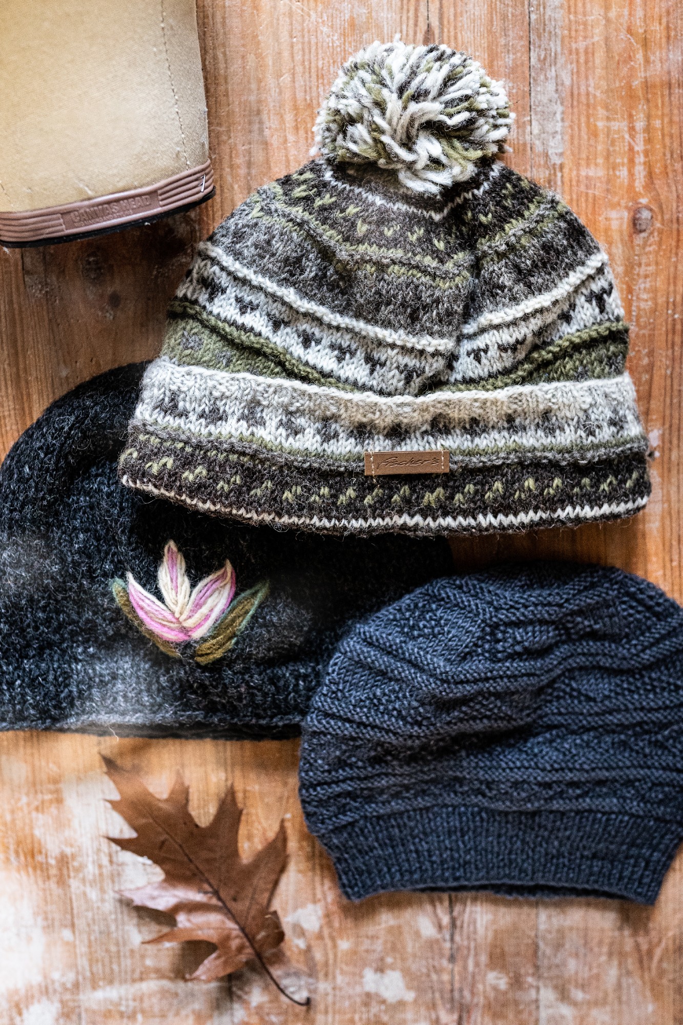 Handgestrickte Mütze, grau günstig bestellen