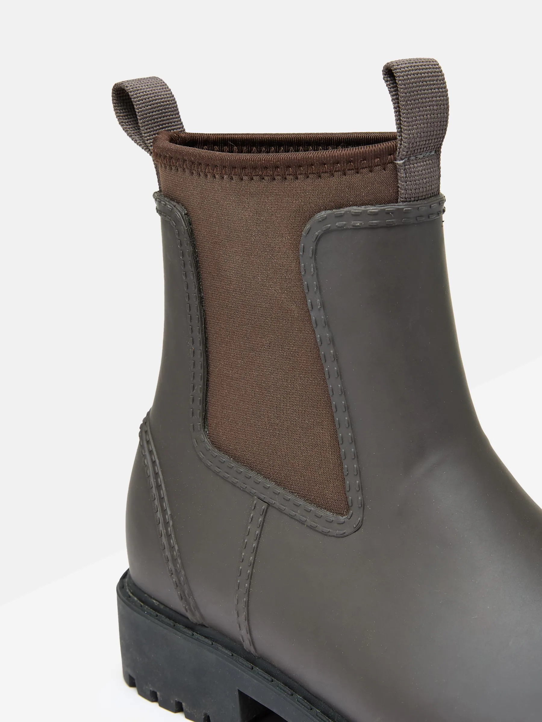 Chocoladebruin - Joules Oakfield Short Neoprene Lined Wellies