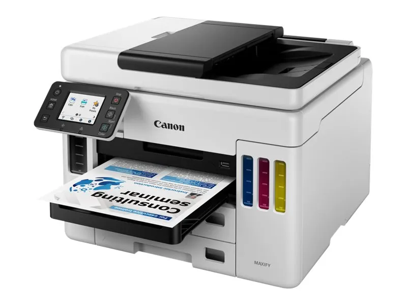 Canon MAXIFY GX7050 - Multifunktionsprinter - farve - blækprinter - kan genopfyldes - Legal (216 x 356 mm)/A4 (210 x 297 mm) (original) - A4/Legal (medie) - op til 24 ipm (udskriver) - 600 ark - 33.6 Kbps - LAN, Wi-Fi(n), USB 2.0, USB vært