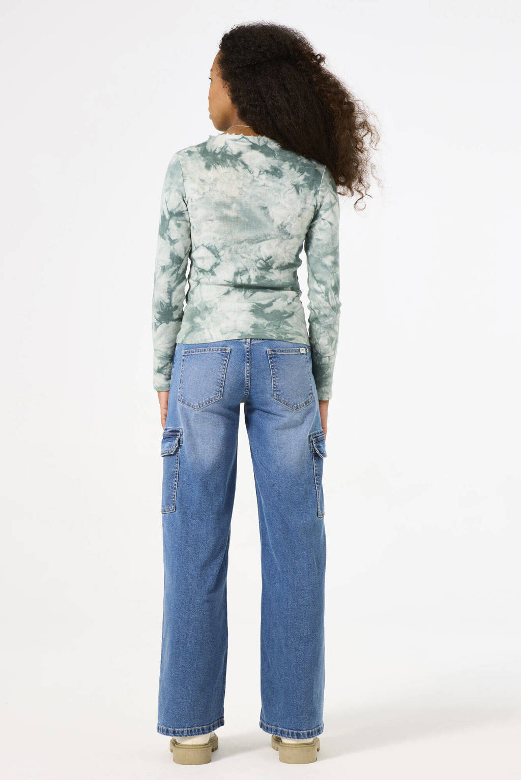 Garcia tie-dye longsleeve mintgroen/ecru