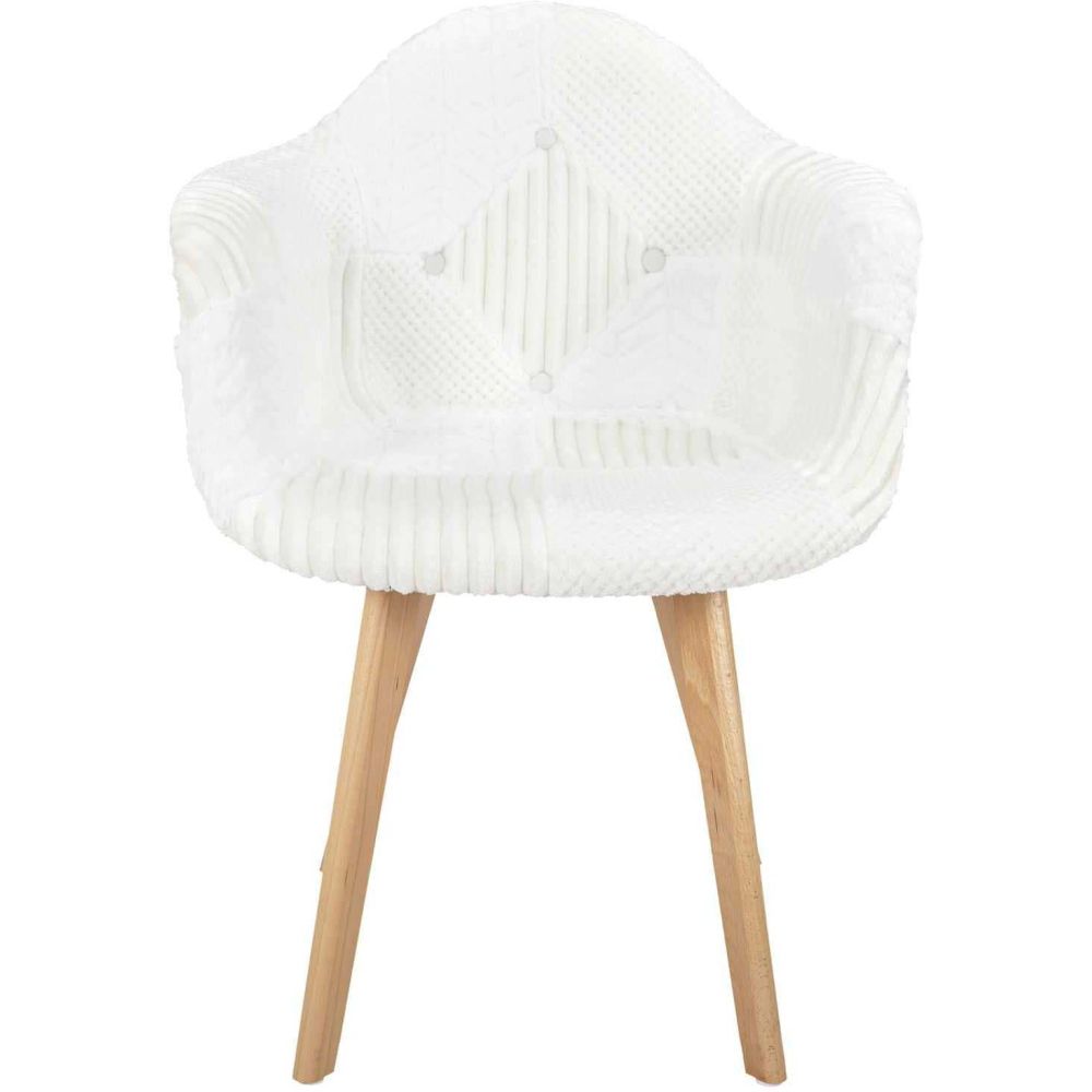 Fauteuil scandinave patchwork blanc
