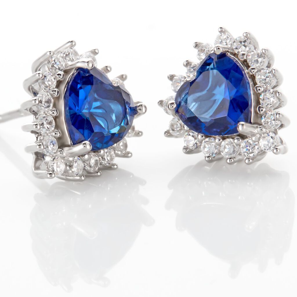 Boucles D'oreilles Puces Argent Blanc Sphinx Pierres