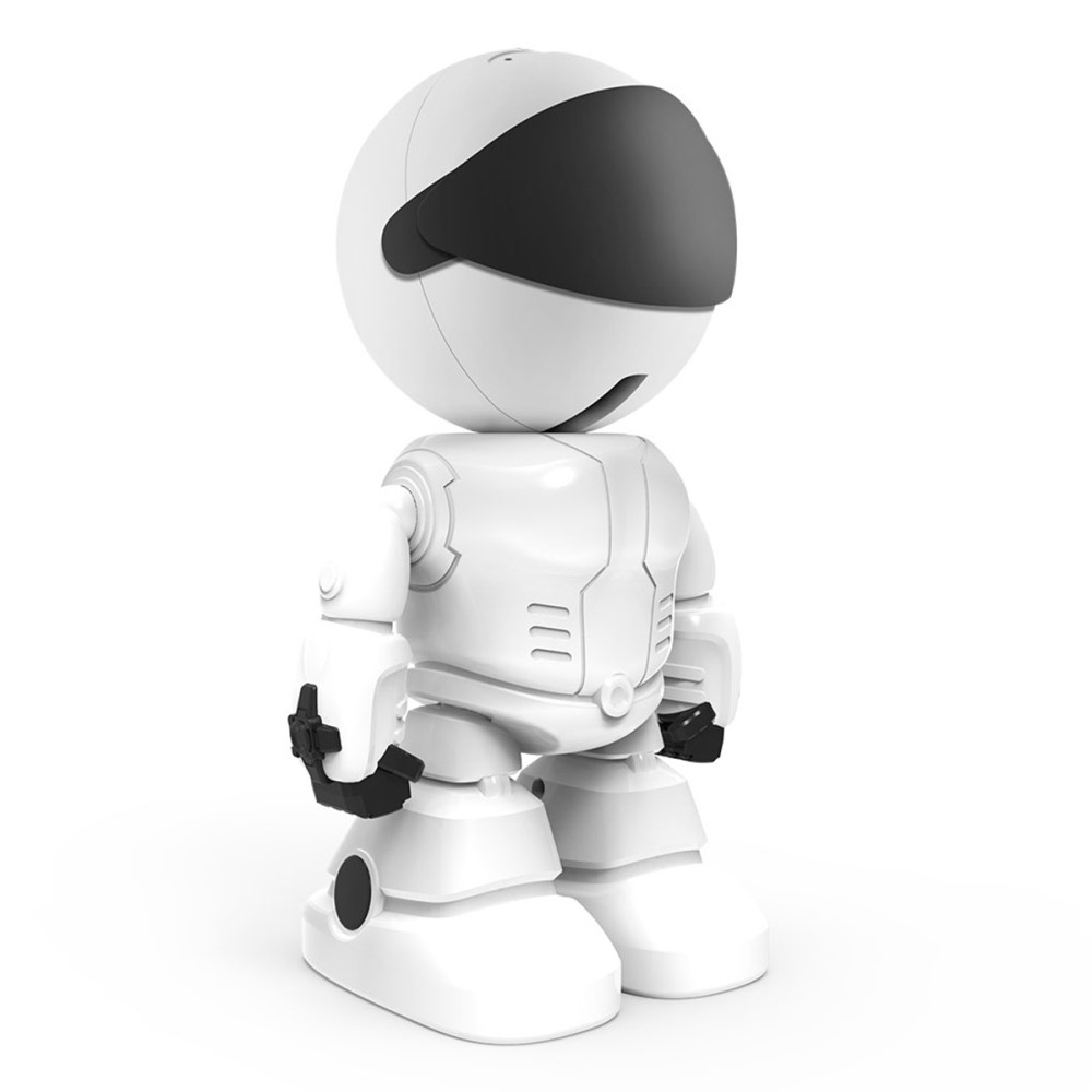 355° WiFi Internet IP Kamera 2MP Roboter mit IR Nachtsichtfunktion / Auto Tracking / Bewegungserkennung / 2-Wege-Audio (iOS/Android) - Weiss