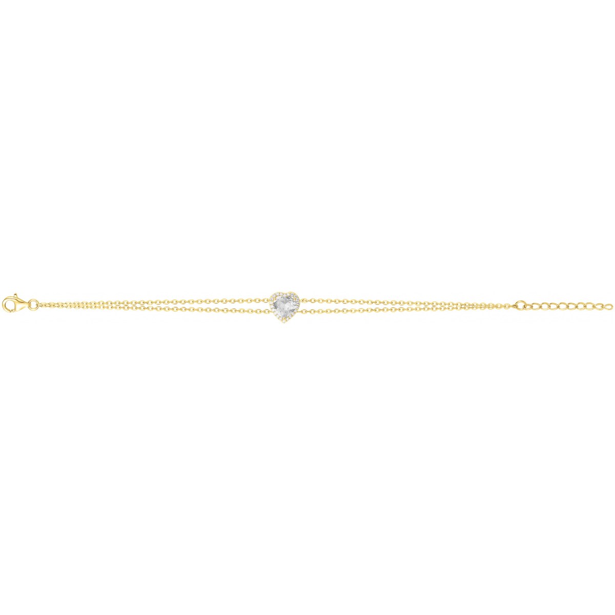 Bracelet en Plaqué Or avec oxyde de zirconium blanc