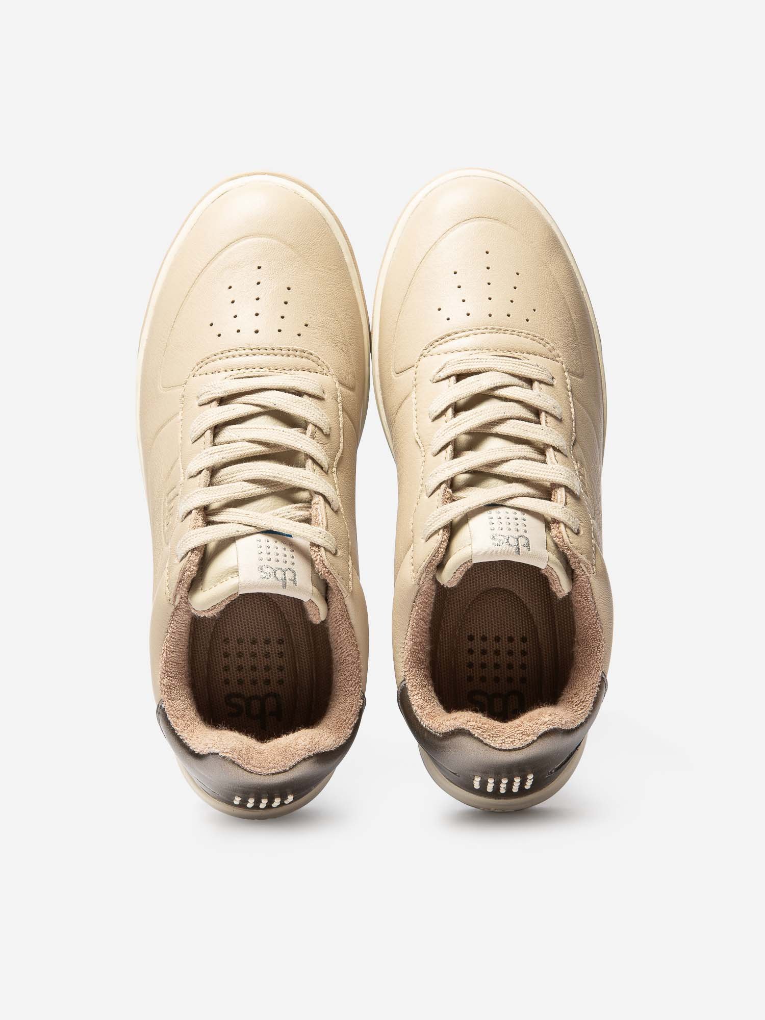 Baskets Femme Confort Cuir Beige