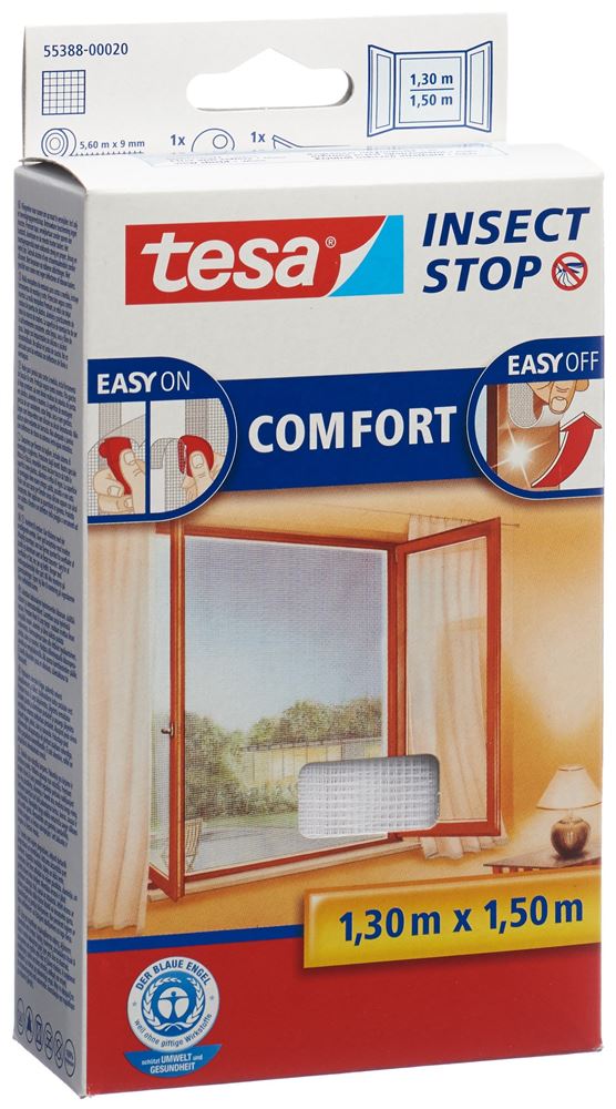 TESAFILM Fliegengitter Fenster<br>1 Stück, 1.3x1.5m, weiss