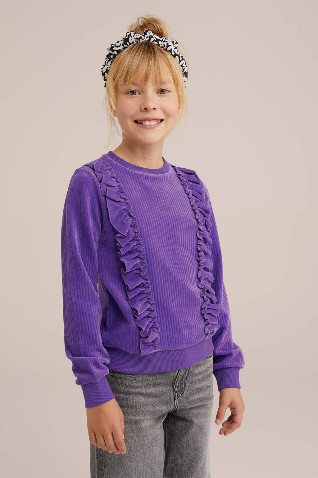 WE Fashion corduroy sweater paars