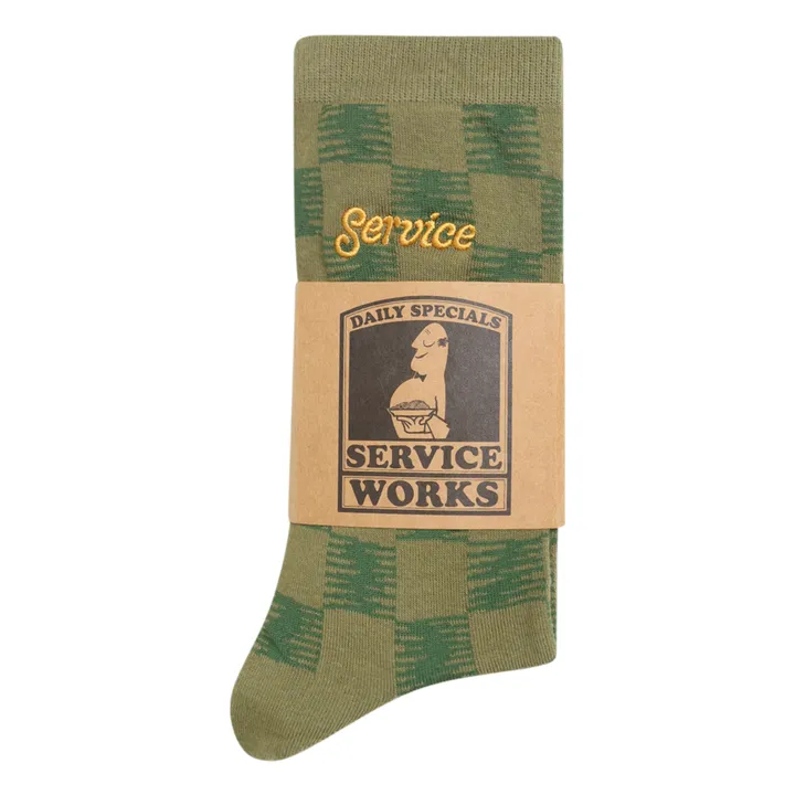 Service Works Chaussettes Checker | Vert