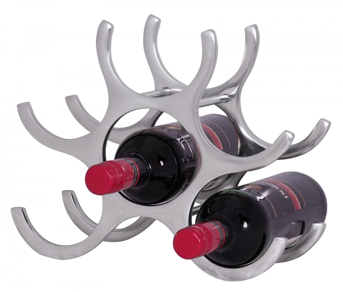 KADIMA DESIGN Platzsparendes Aluminium Weinregal für 6 Flaschen, 24x29x14cm, Elegantes Design