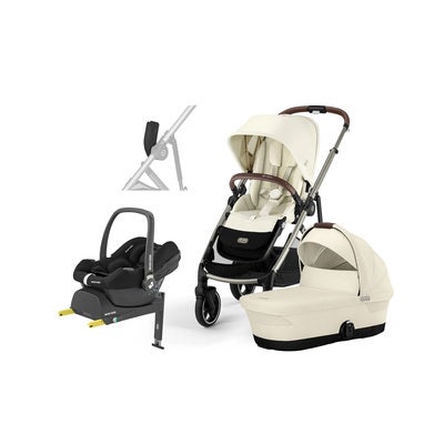 Cybex GAZELLE S Duovogn inkl. Maxi-Cosi CabrioFix & Base, Seashell Beige/Taupe