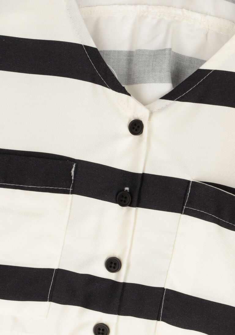 CARLIJNQ witte carlijnq top stripes black - cropped pocket top