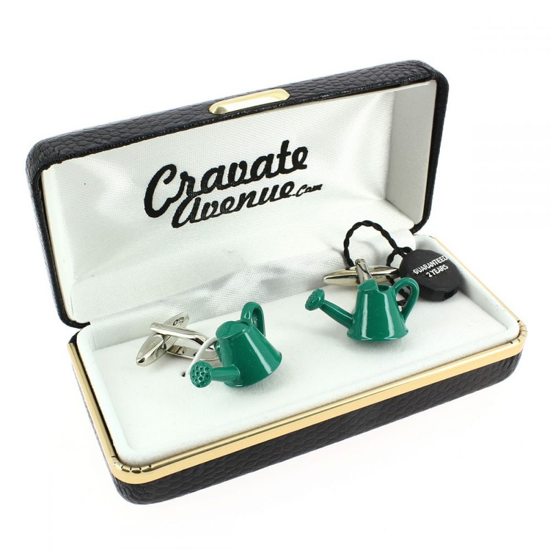 Boutons de manchette, arrosoir vert