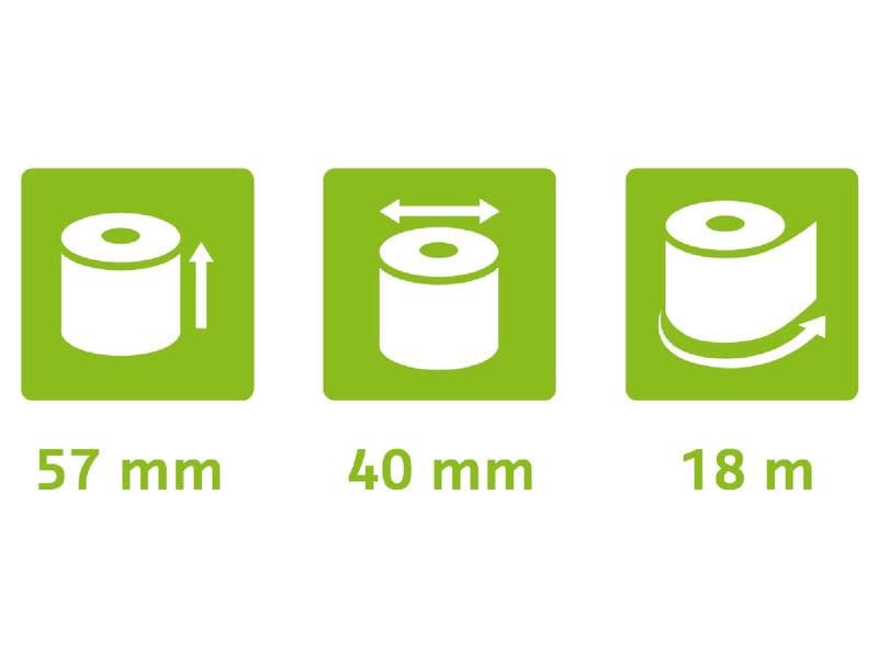Exacompta Thermo-Papierrolle 57 x 40 x 12 mm, 18 m, 20 Stüc Papierrollen ohne Kern