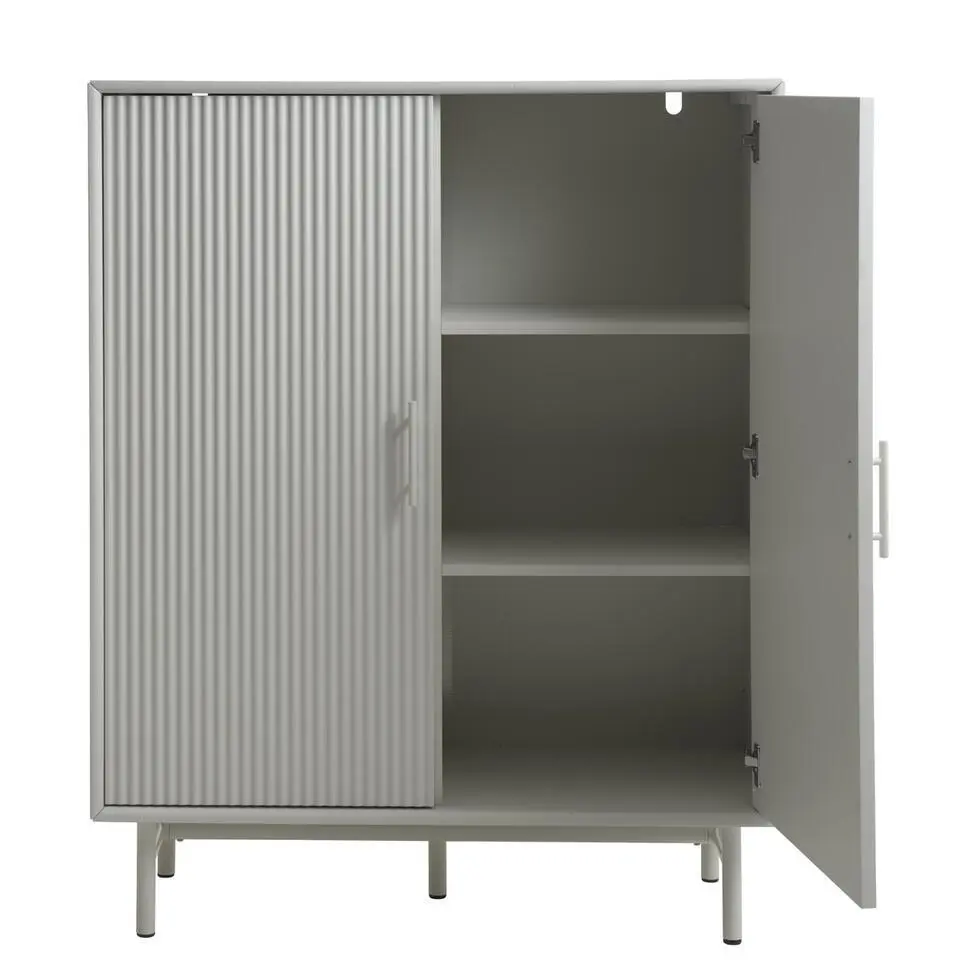 Wandkast Greige Metaal - 2-Deuren - 100x40x125cm - Palma
