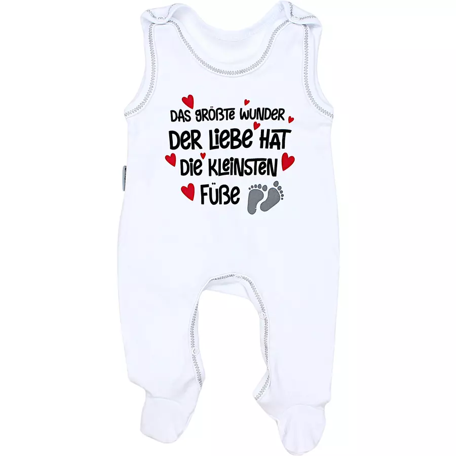 TupTam Unisex Baby Strampler mit Spruch rotweiß