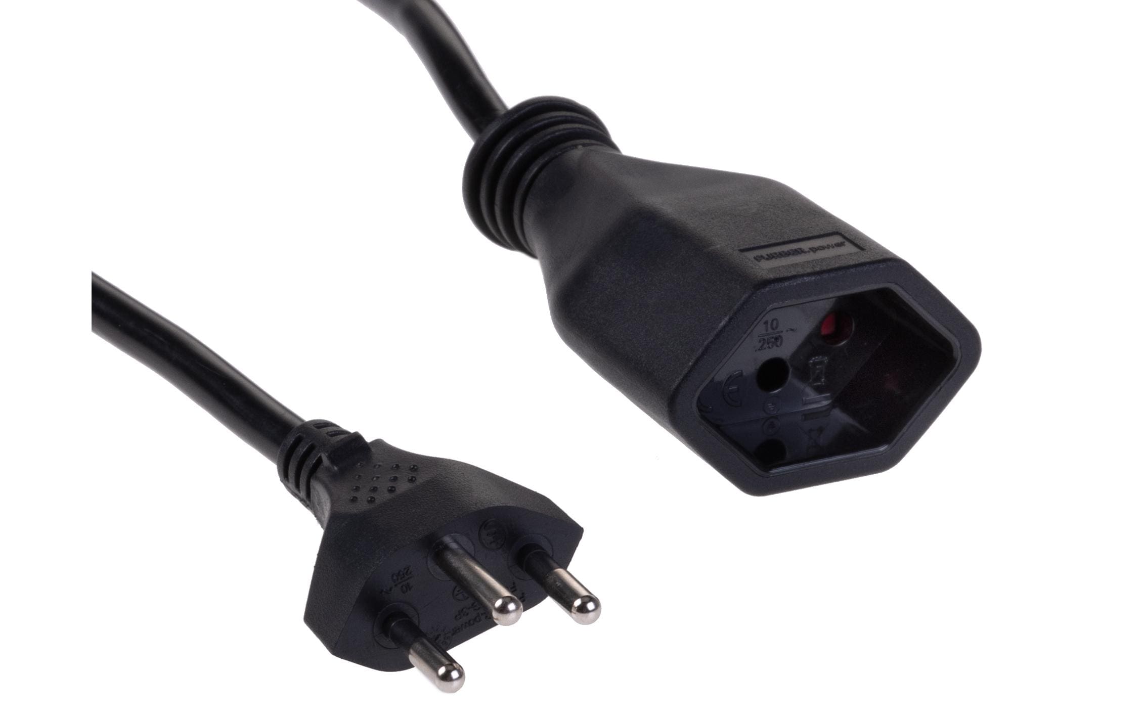 Verlängerungskabel T13-T12 5 m SchwarzStromkabel H05VV-F 3G1.00
