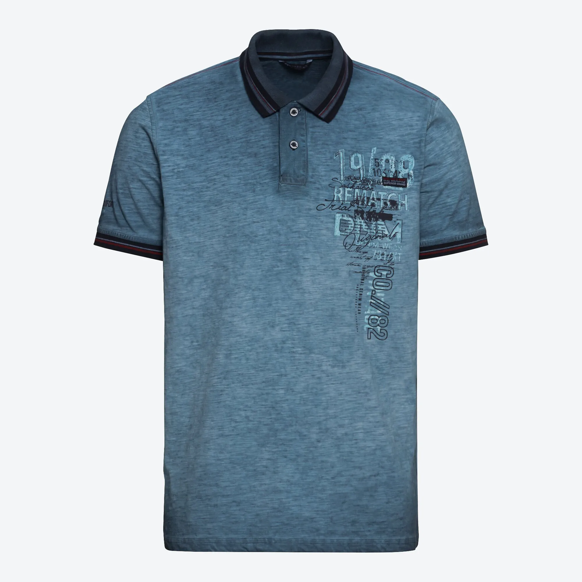 Herren-Poloshirt in Oil-Washed-Optik