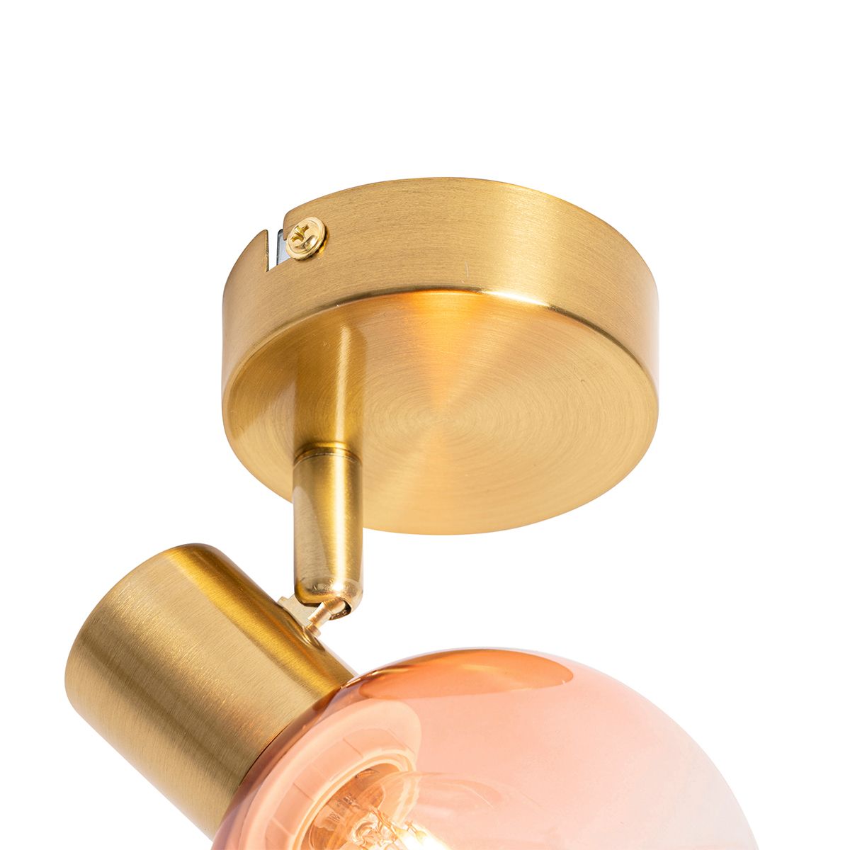 Art Deco spot goud met roze glas - Vidro