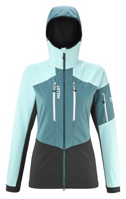 Veste Softshell Millet M White Shield Bleu Femme