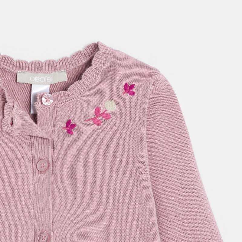 Combi longue maille tricot mauve bébé fille Mauve Violet