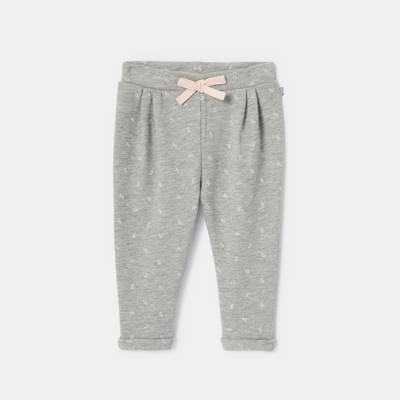 Pantalon molleton gris bébé fille