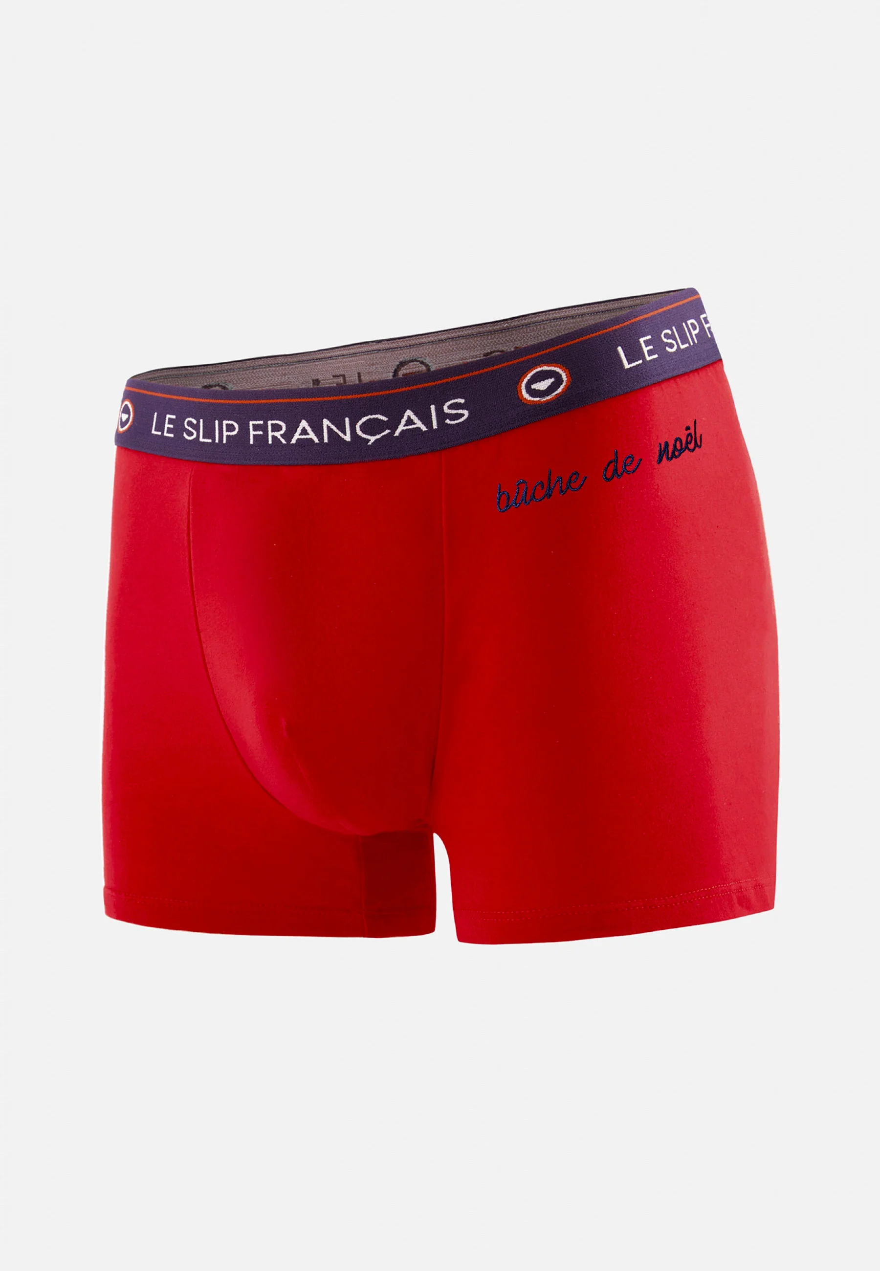 Boxer en coton-Redoutable Rouge Cerise Buche De Noel