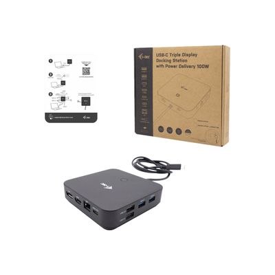 i-Tec - Station d'accueil - USB-C / Thunderbolt 3/USB4 - HDMI, 2 x DP - GigE