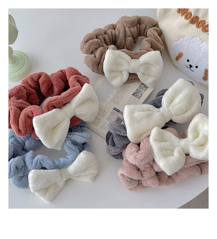 Miumi - Bow Coral Fleece Gezichtsreiniger Hoofdband