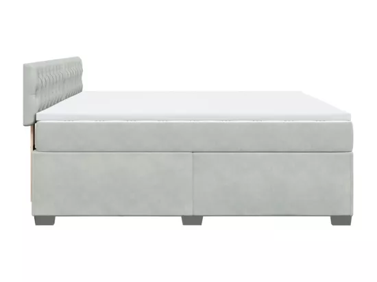 Sommier à lattes de lit et matelas Gris clair 180x200cm Velours