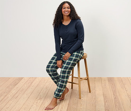 Flanell-Pyjama, grün