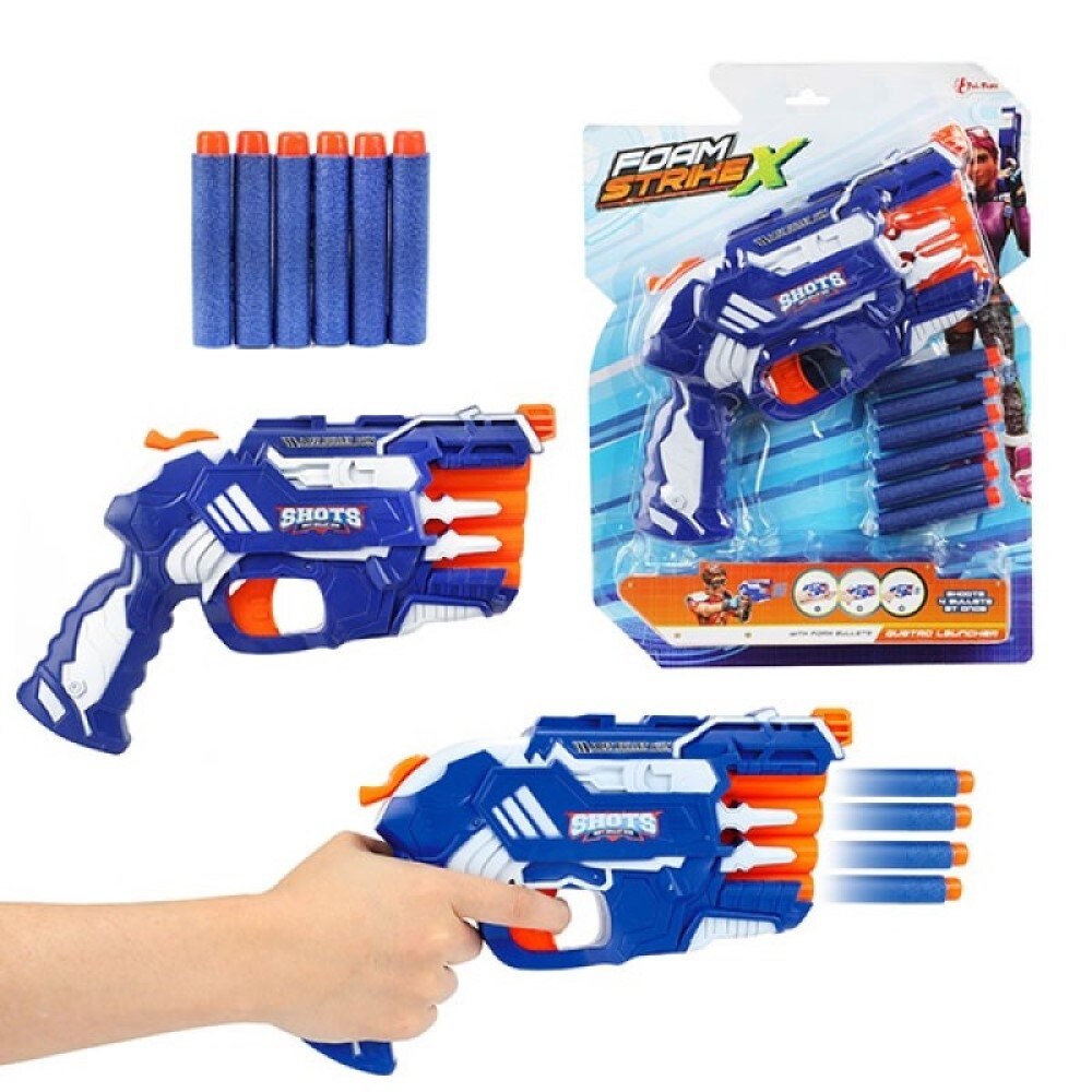 Foam Strrikex Pistole 4 Shot und 5 Schaumkugeln