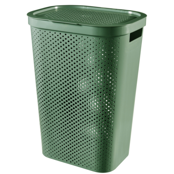 Curver Infinity Dots wasmand 60 liter groen incl. deksel