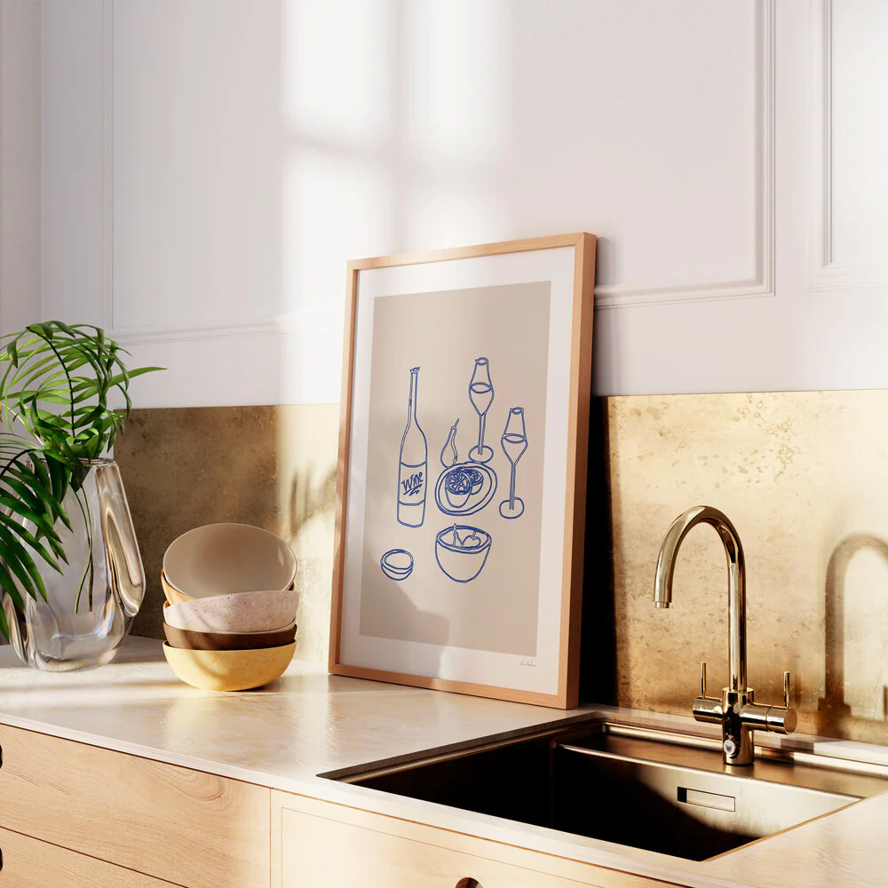 Poster & Frame  The Kitchen Collection plakat - Beige/blå