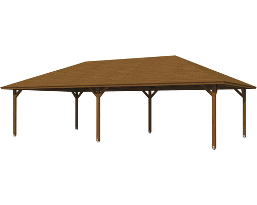 SKAN HOLZ Orleans 4 paviljoen, 569 x 1046 cm, notenhout