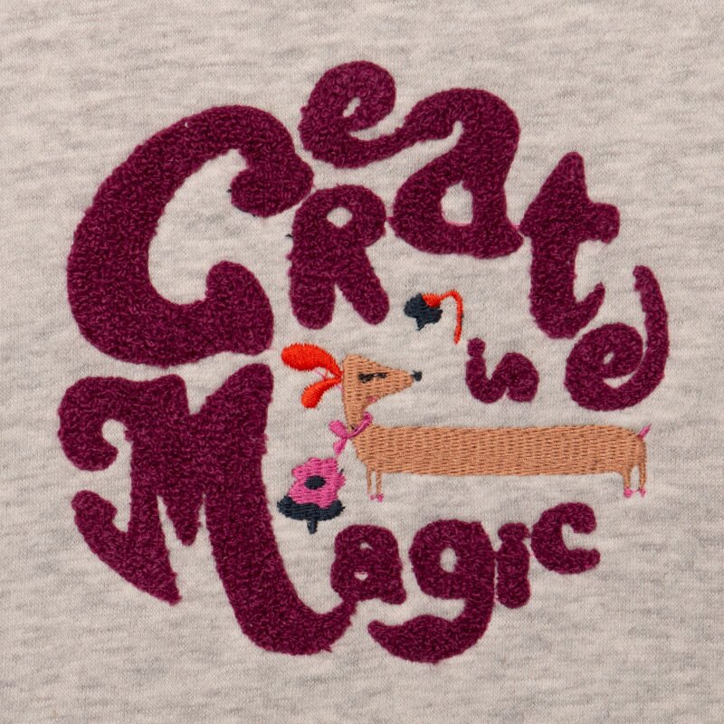 Sweat bébé fille broderie chien en coton recyclé gris Catimini Gris ou noir