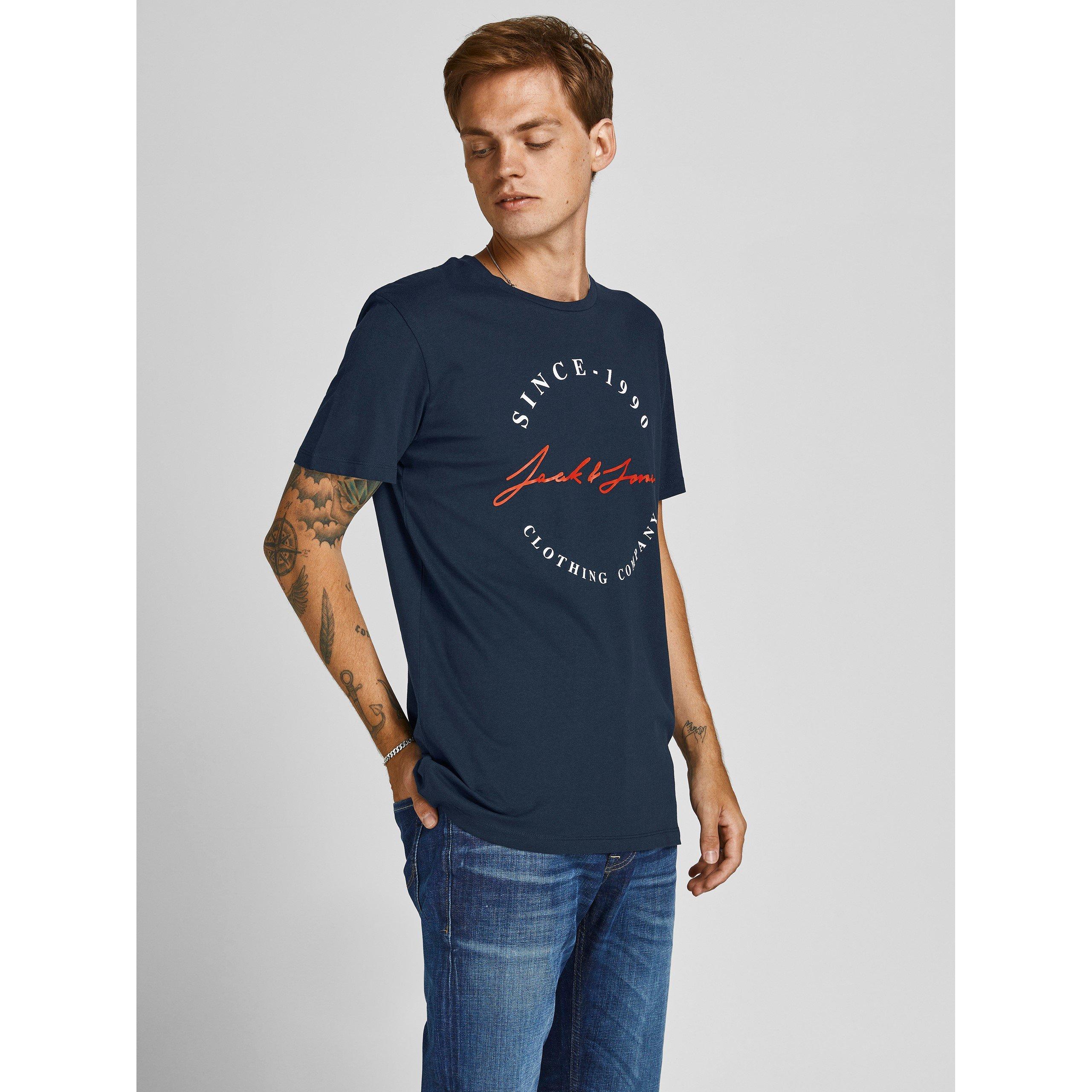 Jack and Jones 5 Pack Short Sleeve T Shirt Mens