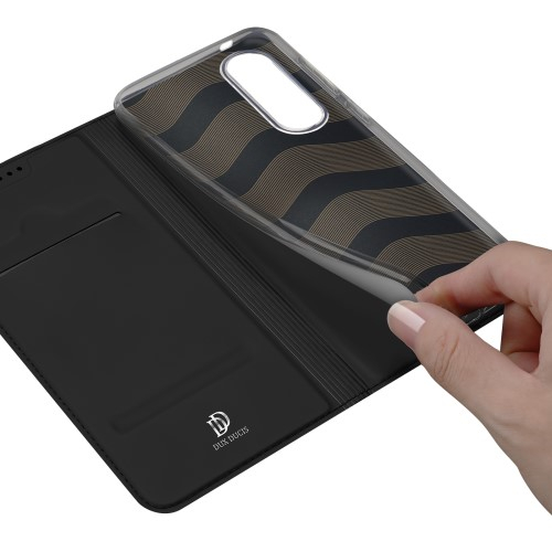 Samsung Galaxy S25 Edge Flip Wallet Cover Leder Tasche - Schwarz