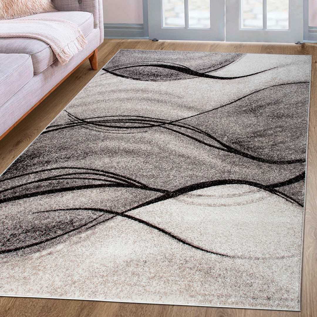 GOODproduct Teppich »Tritom« rechteckig 9 mm Höhe mit besonders weichem Flor, Kurzflor, modernes Wellen Muster