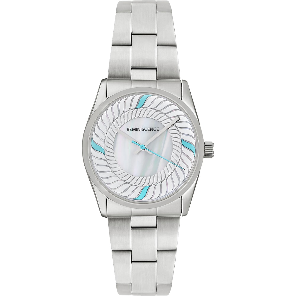 Montre à quartz - Acier inoxydable - Argenté & turquoise