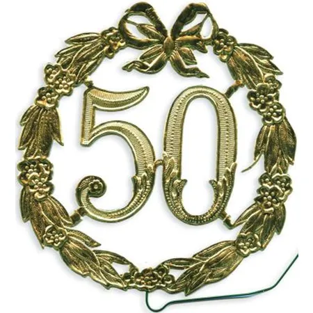 Bacher & Demmler Jubiläumszahl 50, gold, 13cm