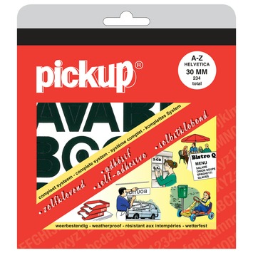 Pickup plakletter A-Z zwart 30 mm