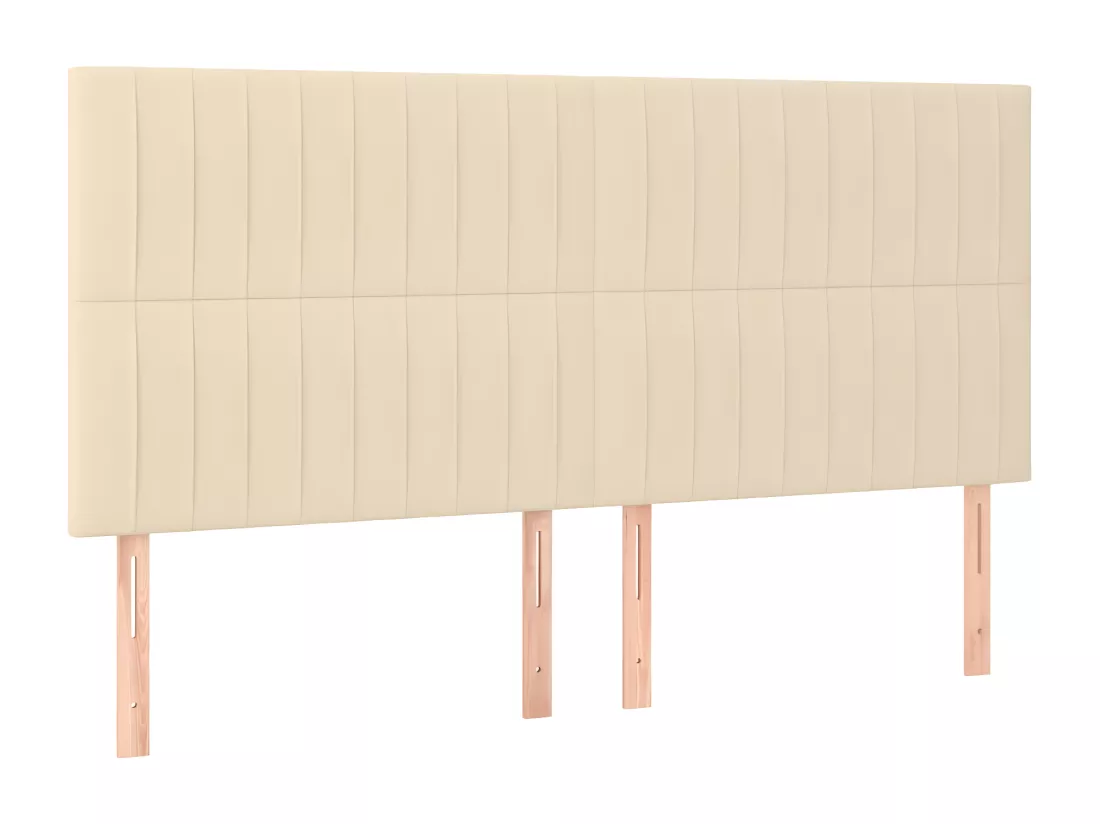 Sommier tapissier et matelas et LED Crème 200x200 cm Tissu