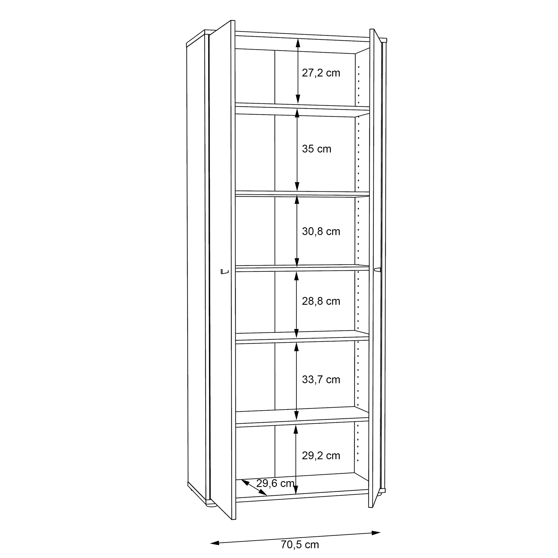 Hochschrank - Sonoma Eiche - 197,5 cm